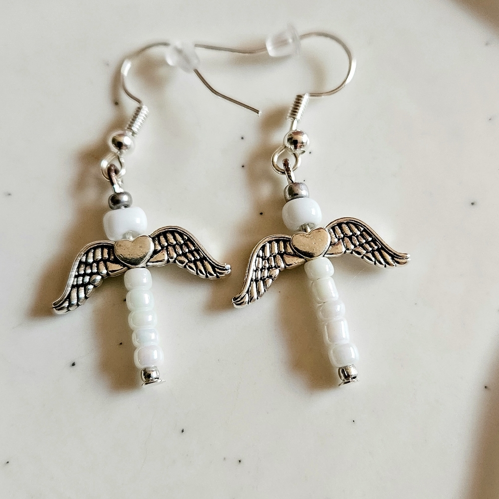 Handmade Beaded Angel Earrings